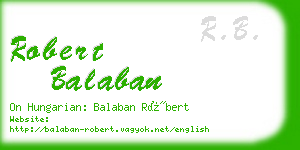 robert balaban business card